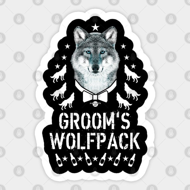 163 Wolf GROOM Wolfpack Bachelor Party Beer Sticker by Margarita7